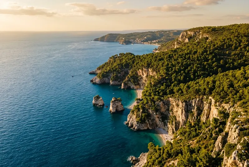 Pineta e falesie del Gargano sul mare Adriatico